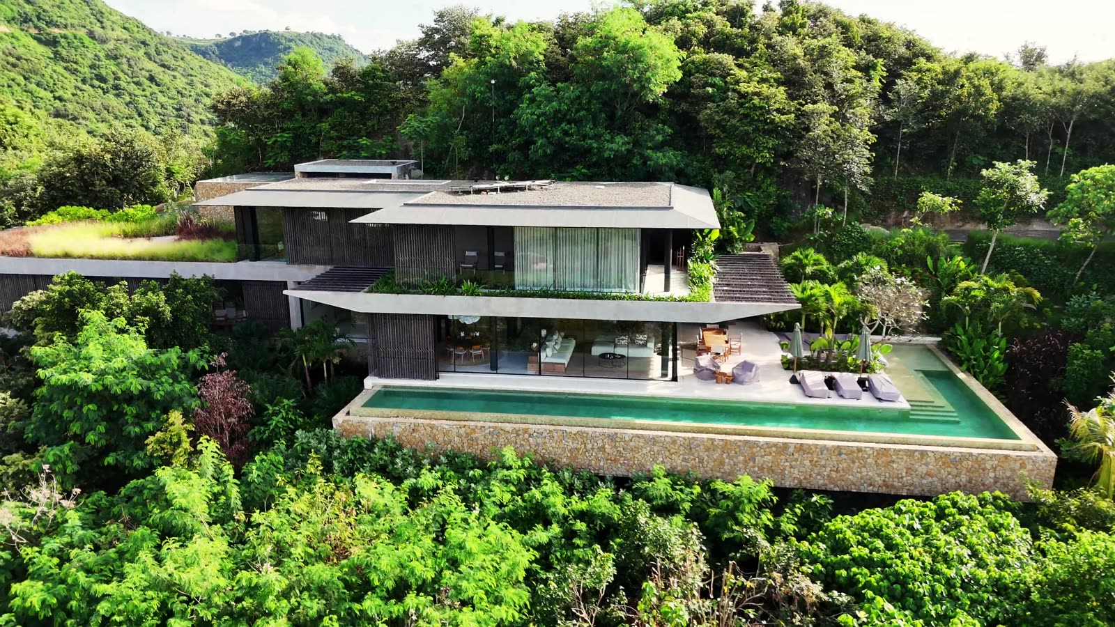 Architektur in der Landschaft. Ein Bild aus dem fertigen Film.